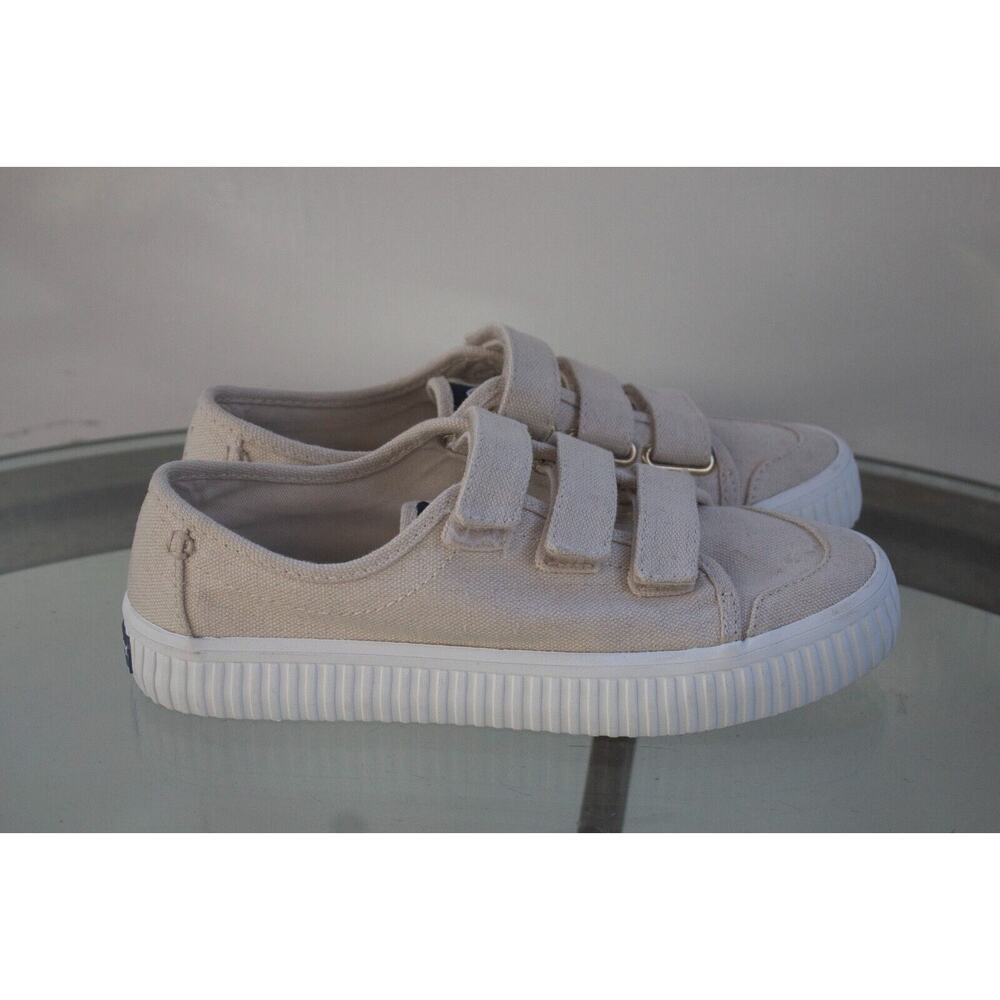 SperryโTopsidesโ Crest Creeper Triple Hook and Loop Sneakers In Beige Sizeโ5.5